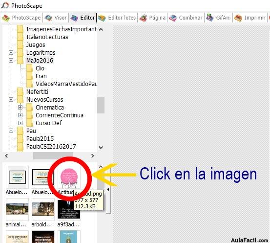 click en imagen área de trabajo