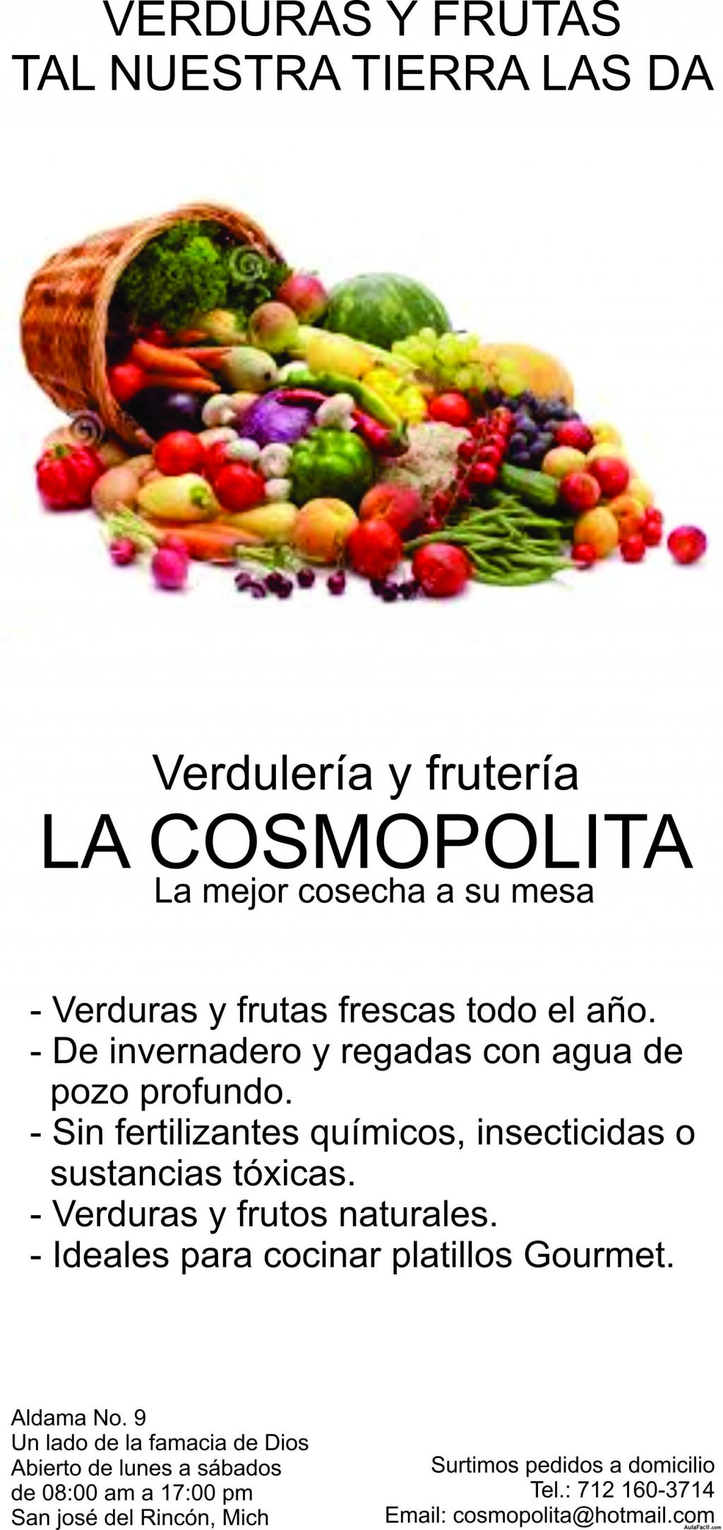 Verduras Cosmopolita