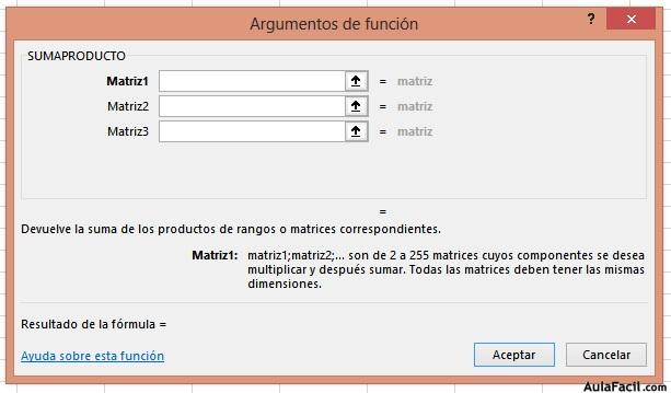 SUMAPRODUCTO SUMAPRODUCTO