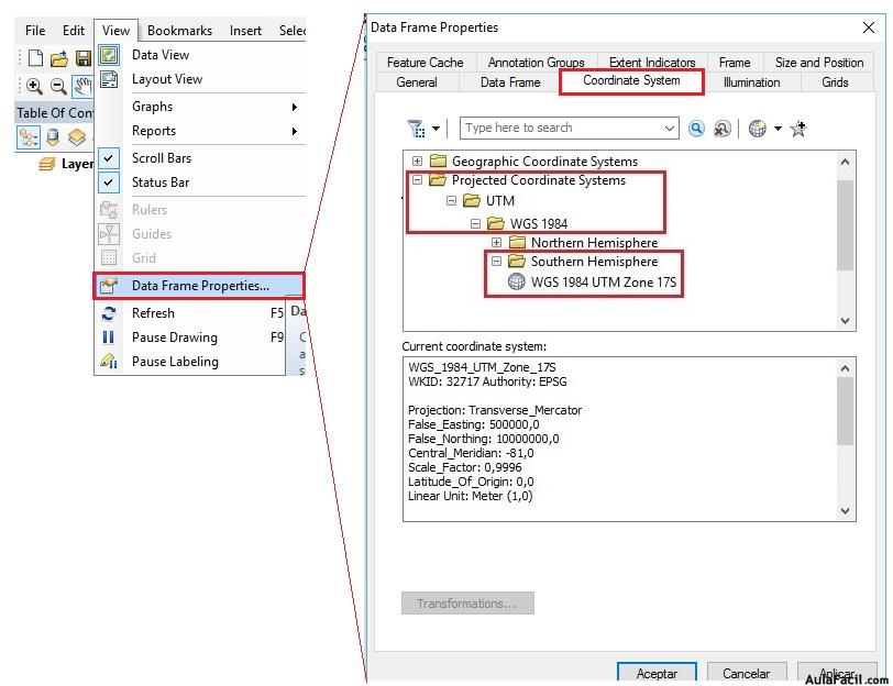 Coordenadas arcmap