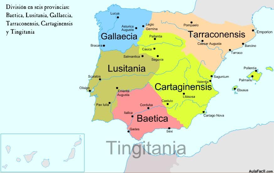 División de Hispania con Diocleciano en 6