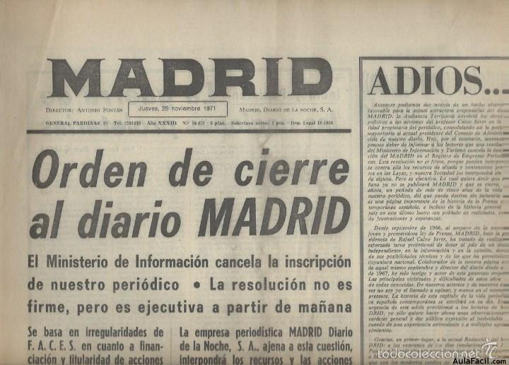 CIERRE DIARIO MADRID