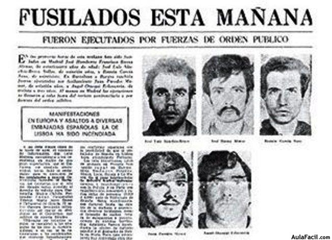 ULTIMOS FUSILADOS DEL FRANQUISMO