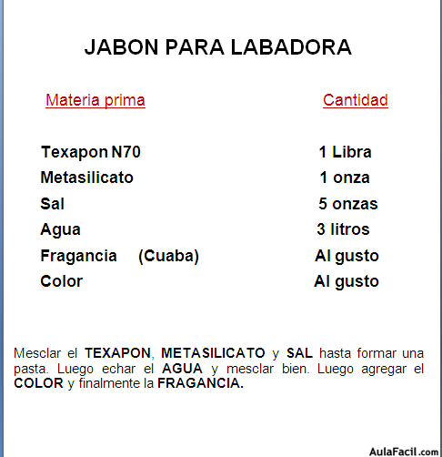 jabon para labadora