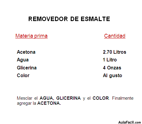 Removedor de esmalte.