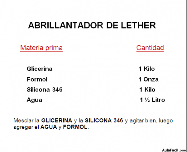 Abrillantador de lether