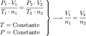 ley avogadro formula