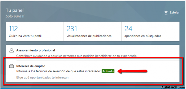 Tu panel Intereses de empleo