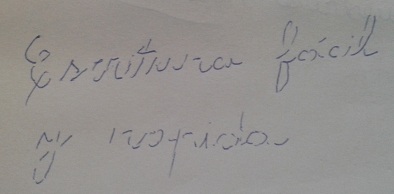 escritura quebrada o simil fregmentada