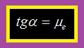 Relación entre µe y la tangente del ángulo inclinado