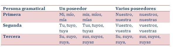 demostrativos y posesivos