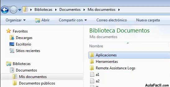 Carpeta aplicaciones