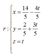 La ecuación de la recta en la forma paramétrica