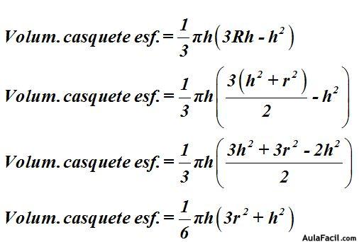 volumen del casquete esférico