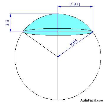 volumen del casquete esférico