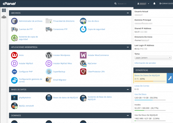 webempresa cpanel