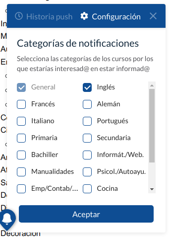 establecer las categorías