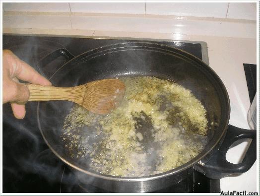 cocina con arroz