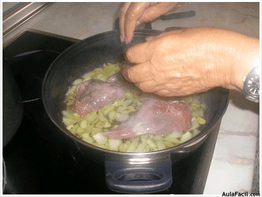 cocina con arroz