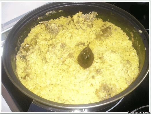 cocina con arroz