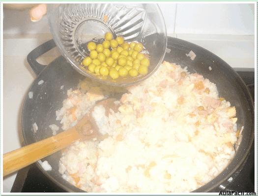 Cocina con arroz