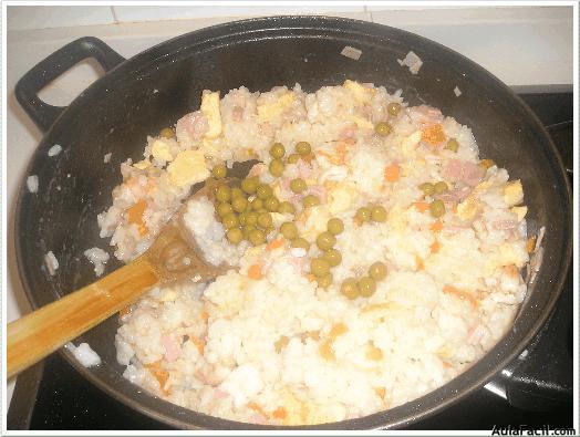 Cocina con arroz