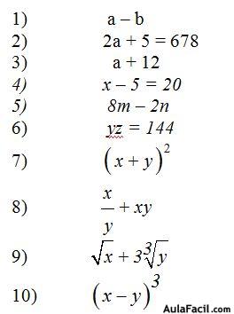 Lenguaje Algebraico