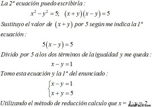 Sistema de Ecuaciones de Segundo Grado con dos incógnitas