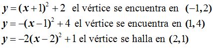 COORDENADAS DEL VÉRTICE DE UNA PARÁBOLA ENUNCIADA EN LA FORMA GENERAL