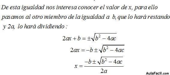 Ecuaciones de Segundo Grado