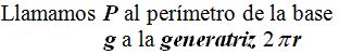 altura equivalente a la generatriz