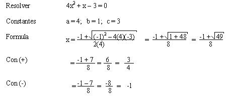 Fórmula cuadrática