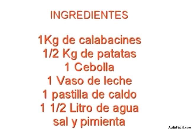 ingredientes crema de calabacines