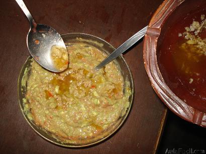 aderezo con las verduras