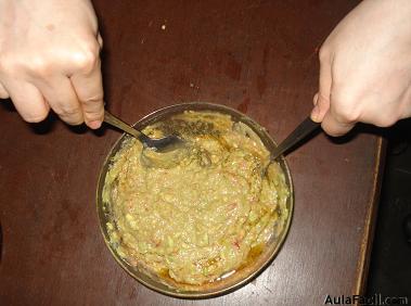 aderezo con las verduras