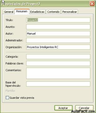 ?▷【 Propiedades del proyecto - Gestión de Proyectos. Microsoft Project 】