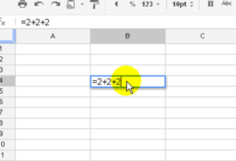 Operaciones matemáticas básicas en una celda