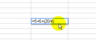 Operaciones matemáticas básicas en una celda