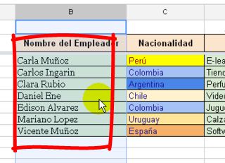 Eliminación o inserción de columnas