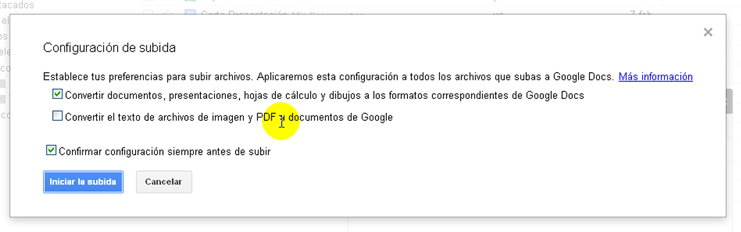 Subir archivos a Docs