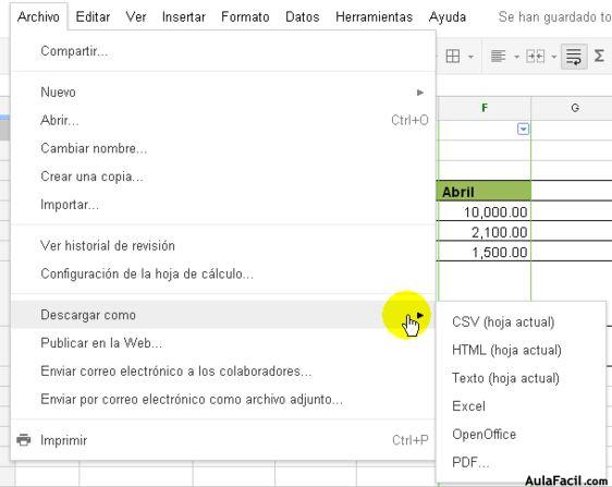 Guardar con diferentes tipos de archivo