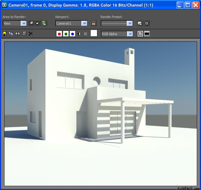 3d studio max esecena iluminada