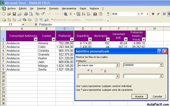 Filtrado de datos