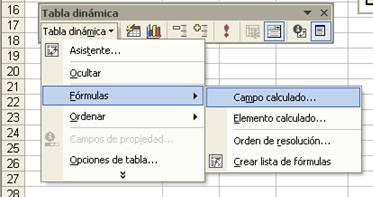 Tablas dinámicas. Inclusión de campos adicionales