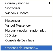 Limpiar información privada Internet Explorer 