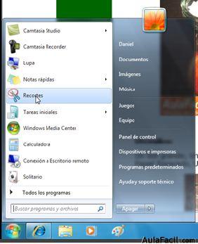 Herramientas de Windows 7: Recortes