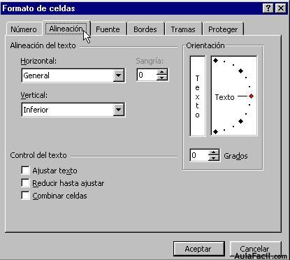 Formulario Formato de Celdas