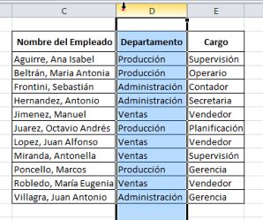 Formato a la Tabla - Insertar Columnas