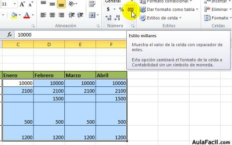 Aplicar formatos - Dibujar bordes a Tabla, Formato a cantidades y Combinar Celdas