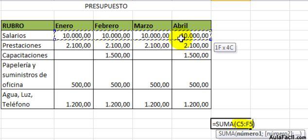 Operaciones con Sumas